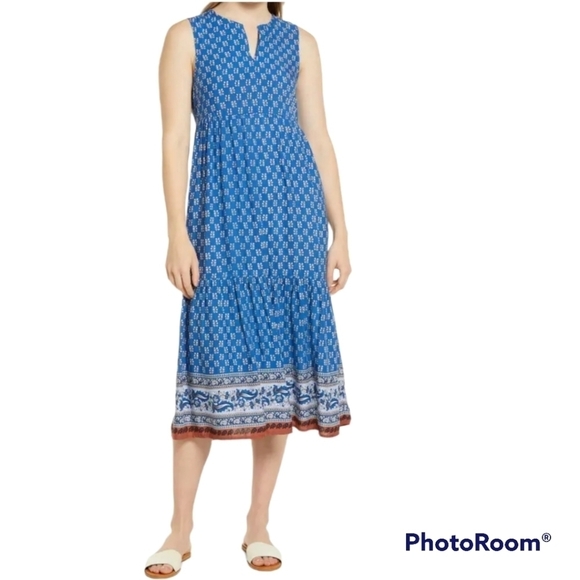 BEACH Lunch Lounge Tiered Ruffle Mini Dress in Athen Blue - Picture 2 of 13
